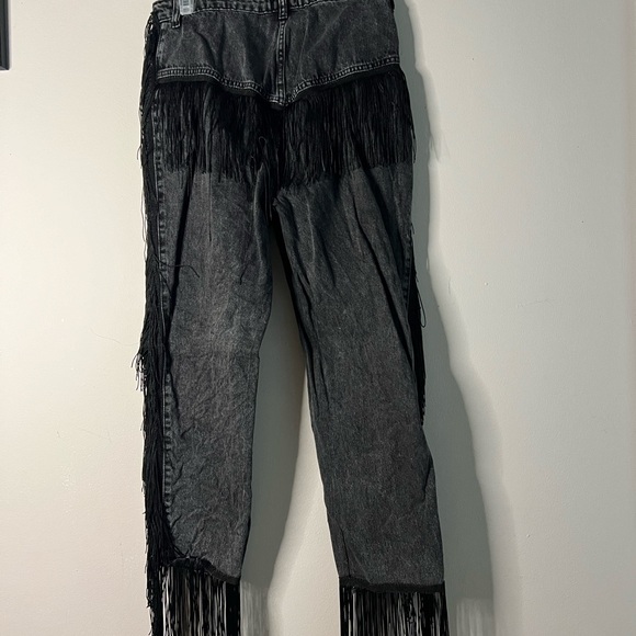 Nasty Gal Women’s Black Fringe Jeans - Picture 3 of 3